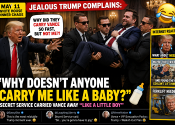 “Why Does Vance Get Carried Like a Baby But Nobody Carries Me?” — Trump’s Jealous White House Complaint Turned Into Instant Internet Gossip