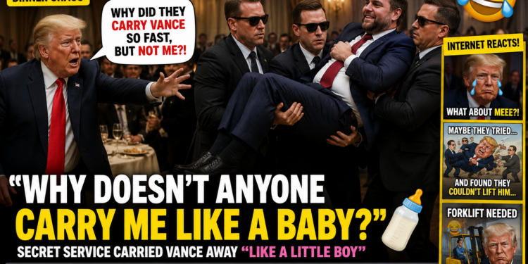 “Why Does Vance Get Carried Like a Baby But Nobody Carries Me?” — Trump’s Jealous White House Complaint Turned Into Instant Internet Gossip