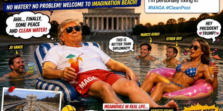 Did Trump Just Host an AI Pool Party at the Lincoln Memorial? The Internet Is Absolutely Losing It